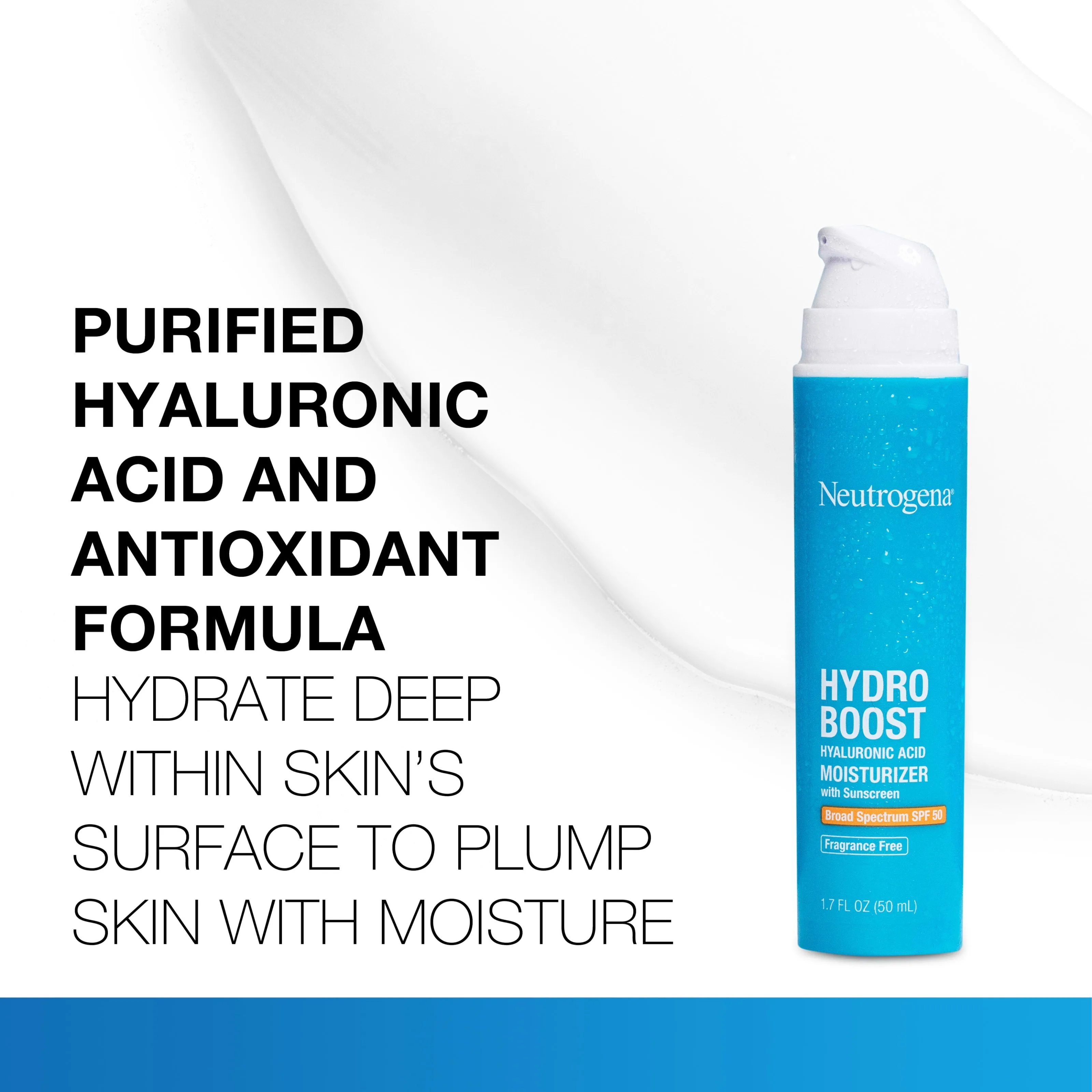 Neutrogena Hydro Boost SPF 50 Hyaluronic Acid Moisturizer, 1.7 fl. oz