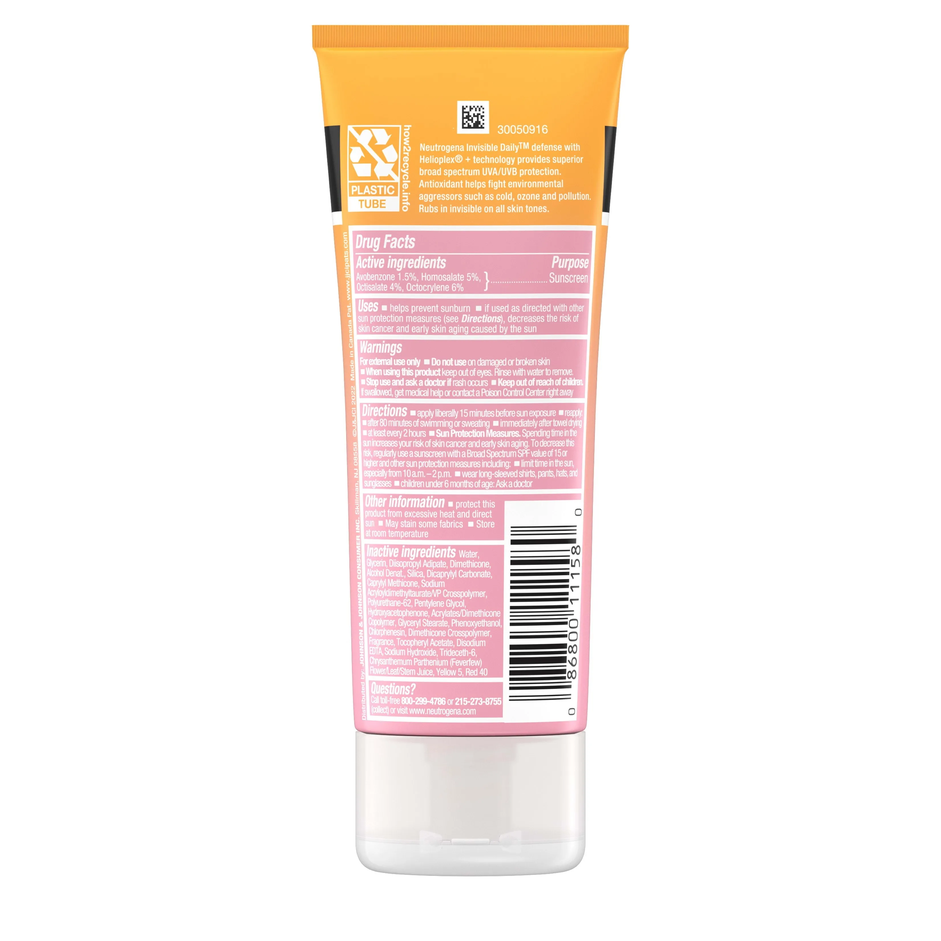 Neutrogena Invisible Daily Defense Lotion, SPF 30, 3.0 fl. oz