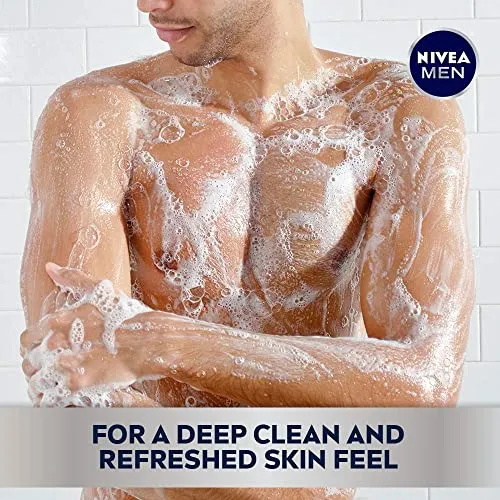 Nivea Men Deep Clean Rock Salts Body Wash, Exfoliating Rock Salt Body Wash, 3 Pack of 16.9 Fl Oz Bottles