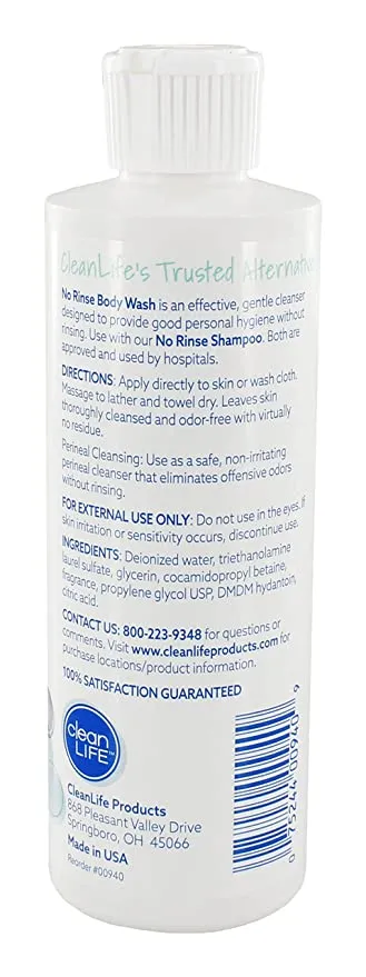 No Rinse Moisturizing Body Wash 8oz