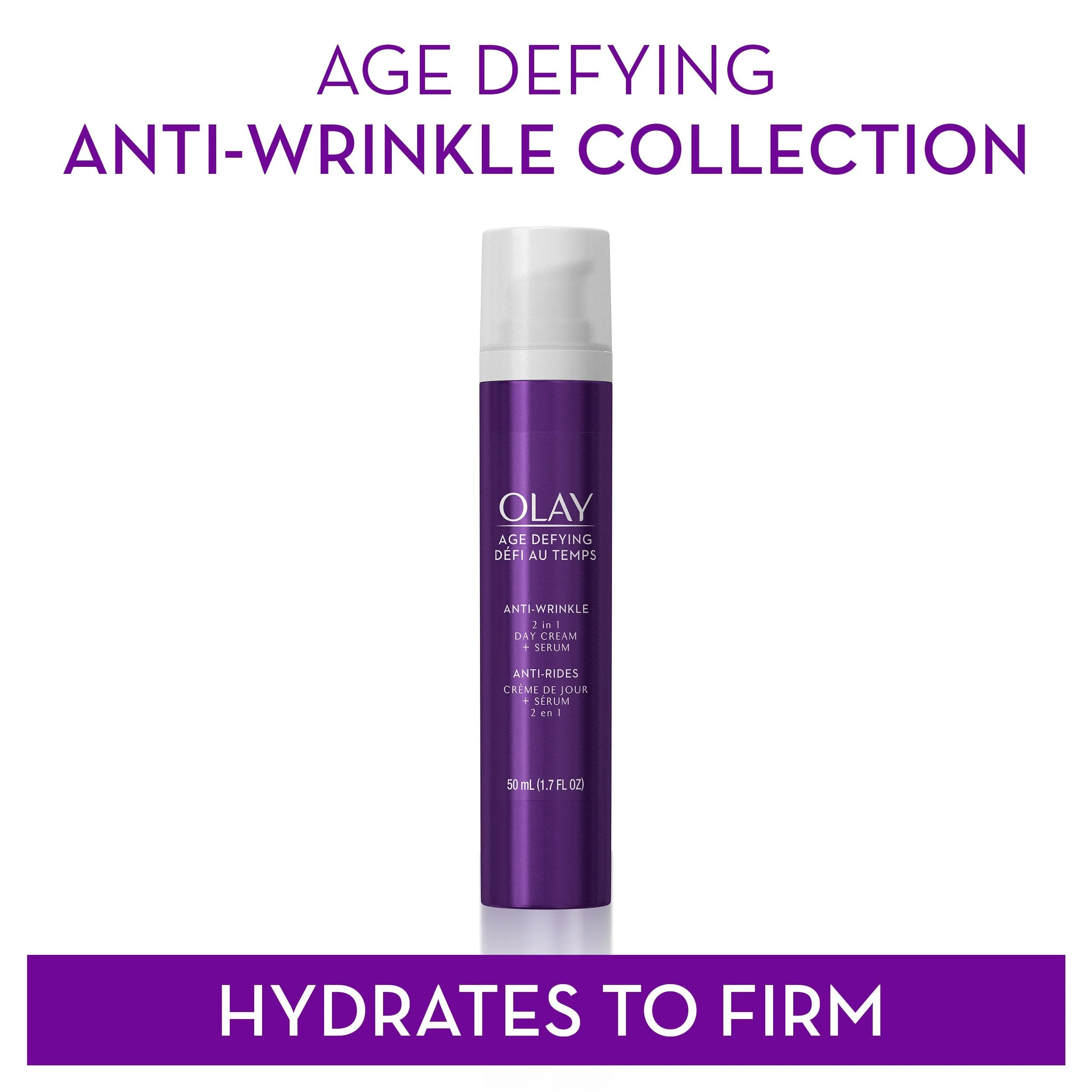 Olay Age Defying 2-In-1 Anti-Wrinkle Day Cream   Serum 1.7 Fl Oz