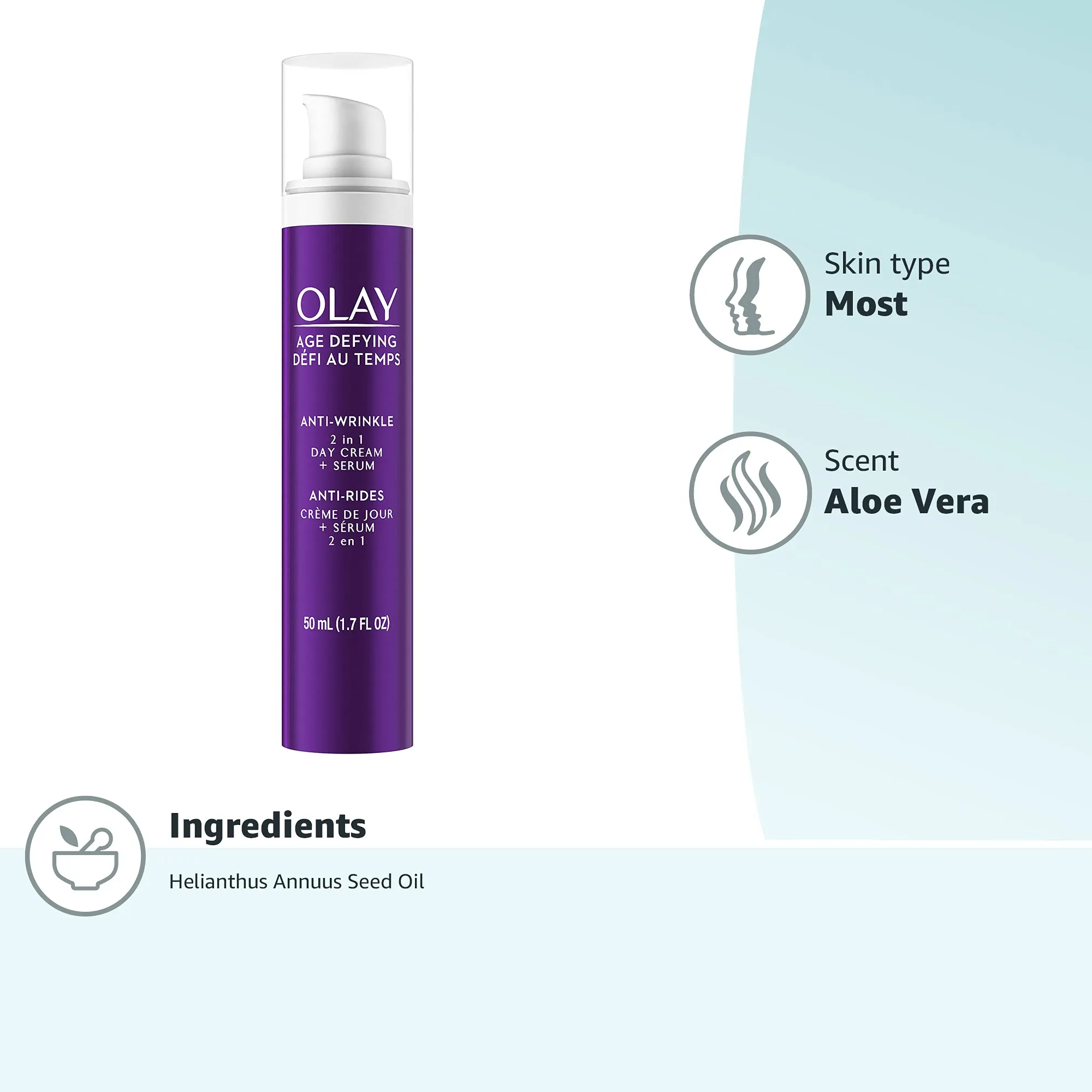 Olay Age Defying 2-In-1 Anti-Wrinkle Day Cream   Serum 1.7 Fl Oz