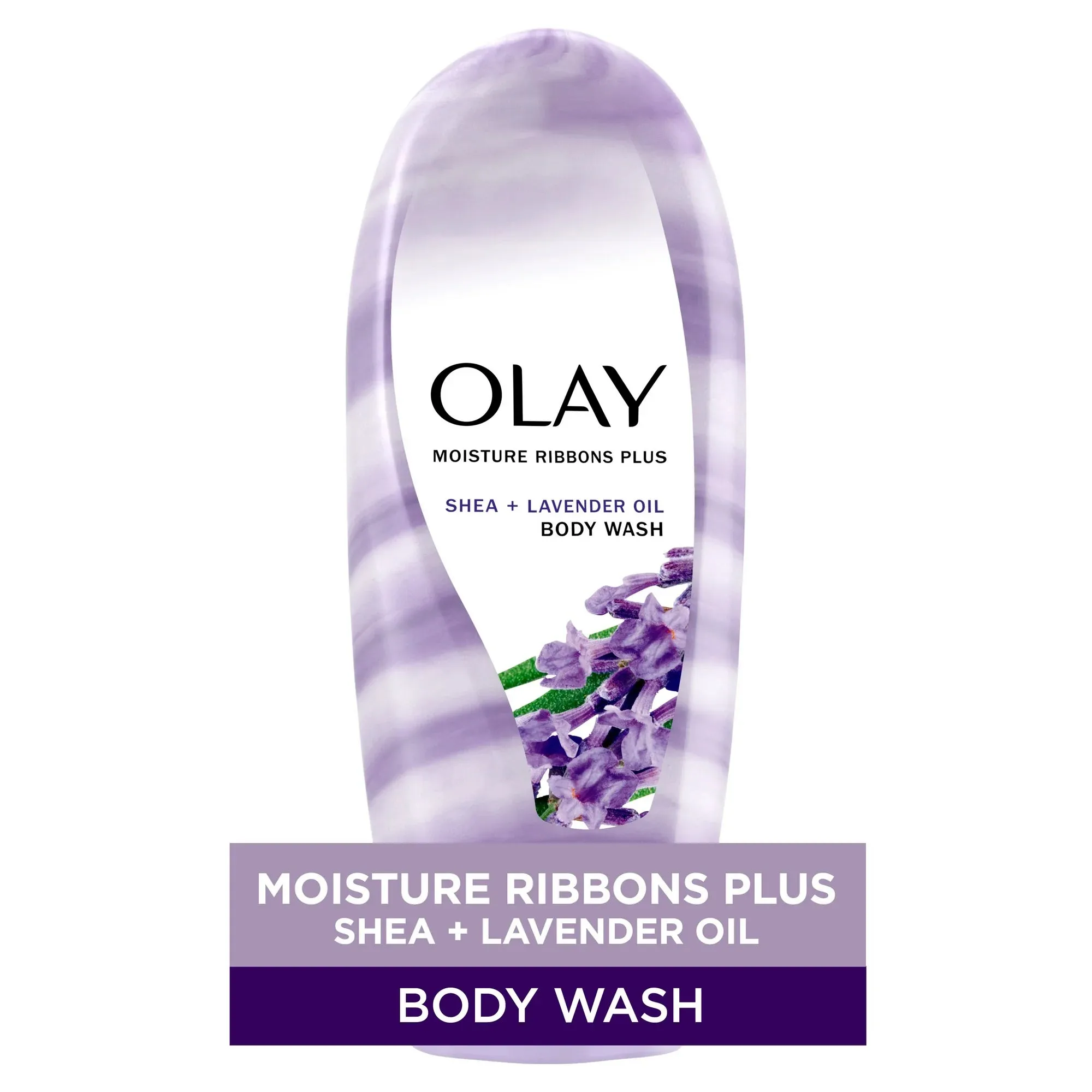 Olay Moisture Ribbons Plus Shea   Lavender Oil Women's Body Wash, for All Skin Types, 18 fl oz