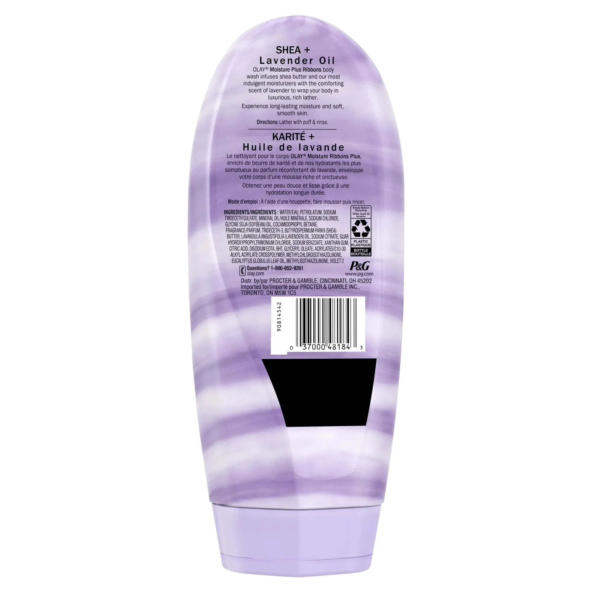 Olay Moisture Ribbons Plus Shea   Lavender Oil Women's Body Wash, for All Skin Types, 18 fl oz