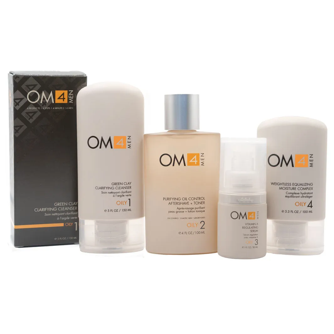 Organic Male OM4 Oily 4-Step RegiMEN & Travel Bag