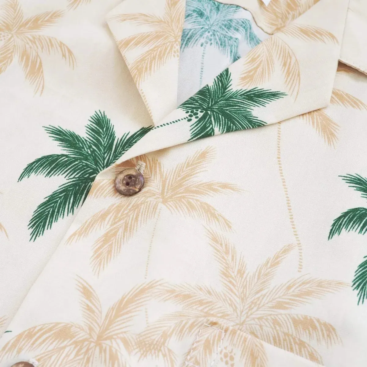 palm beach cream hawaiian cotton shirt