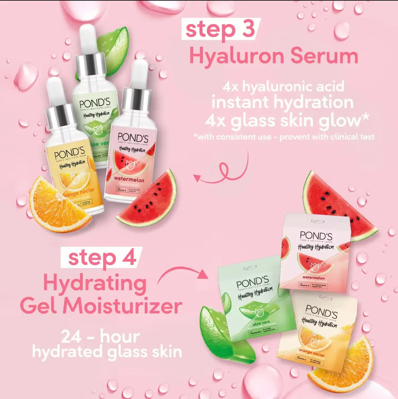 Ponds Healthy Hydration - ORANGE NECTAR -Glass Skin Glow toner 110ml