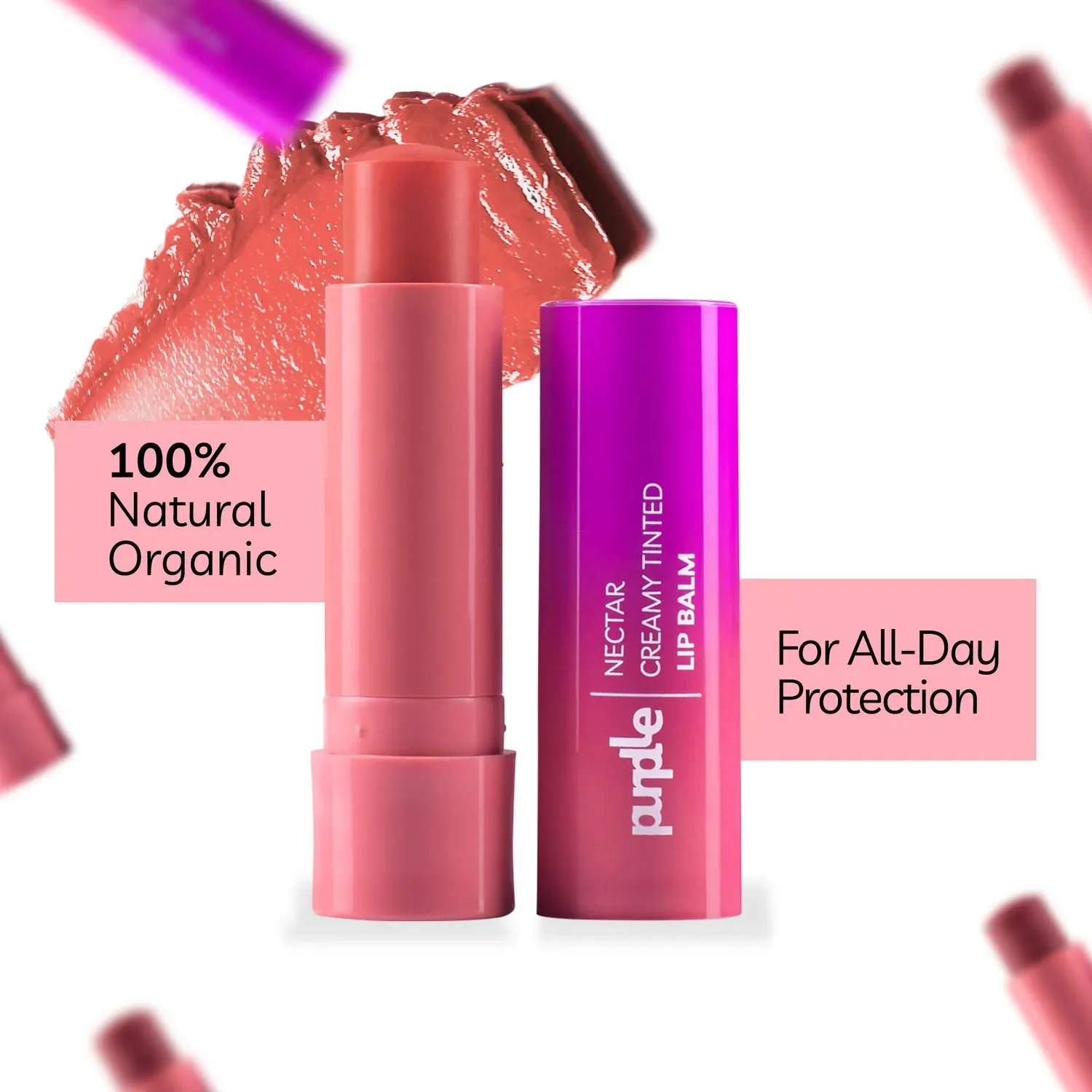 Purplle Nectar Creamy Tinted Lip Balm - Peach Sorbet 6 (4.8gm)