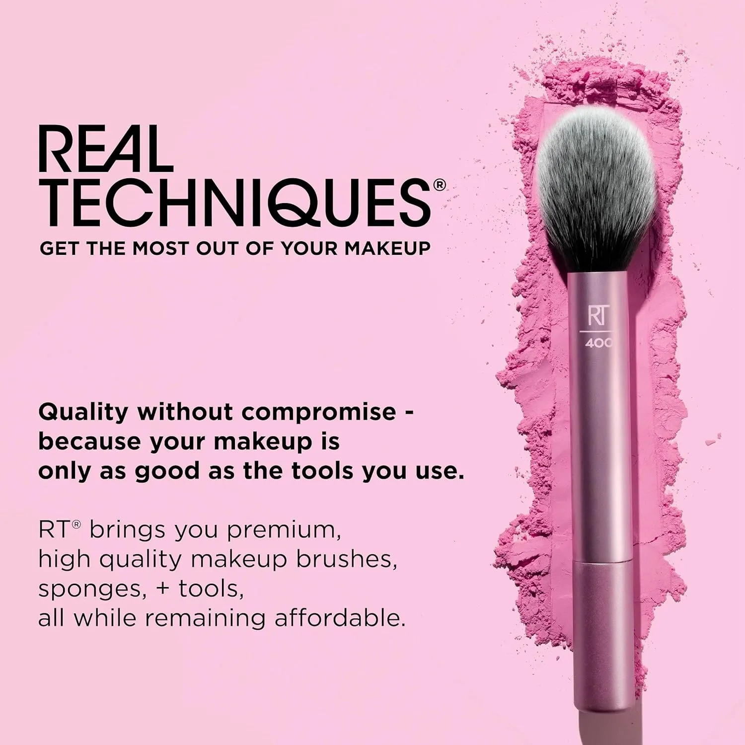 Real Techniques Miracle 2-In-1 Powder Puff 4 Pack, Dual-Sided, Full Size Makeup Blending Puff, Reversible Elastic Band, Makeup Sponge & Powder Puff, For Liquid, Cream & Powder Products, Cruelty-Free