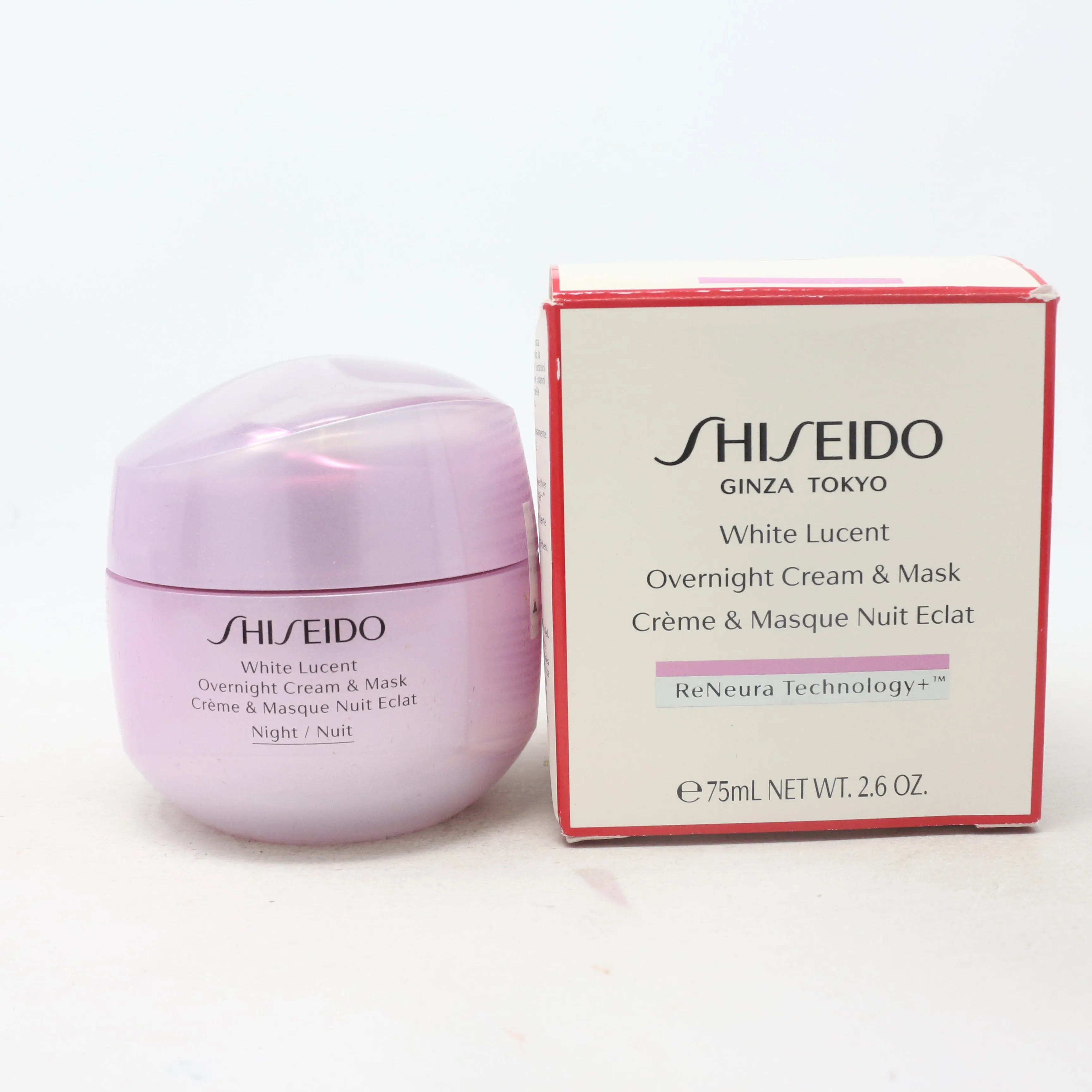 Shiseido White Lucent Overnight Cream & Mask  2.6oz/75ml New With Box