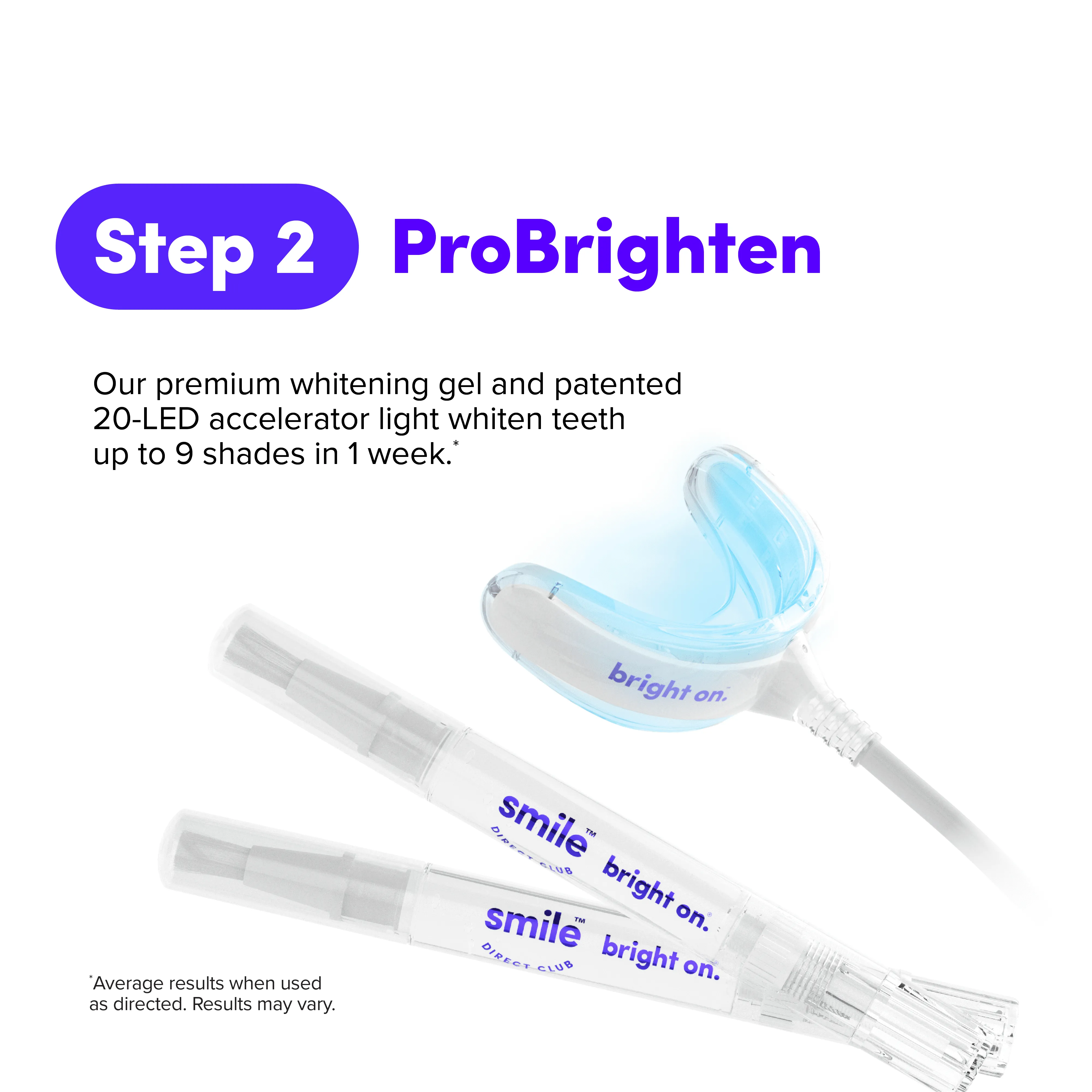 SmileDirectClub Pro Teeth Whitening System with LED Light - 4 Pack Pens and Whitening Toothpaste - Professional Strength Hydrogen Peroxide - Pain Free and Enamel Safe