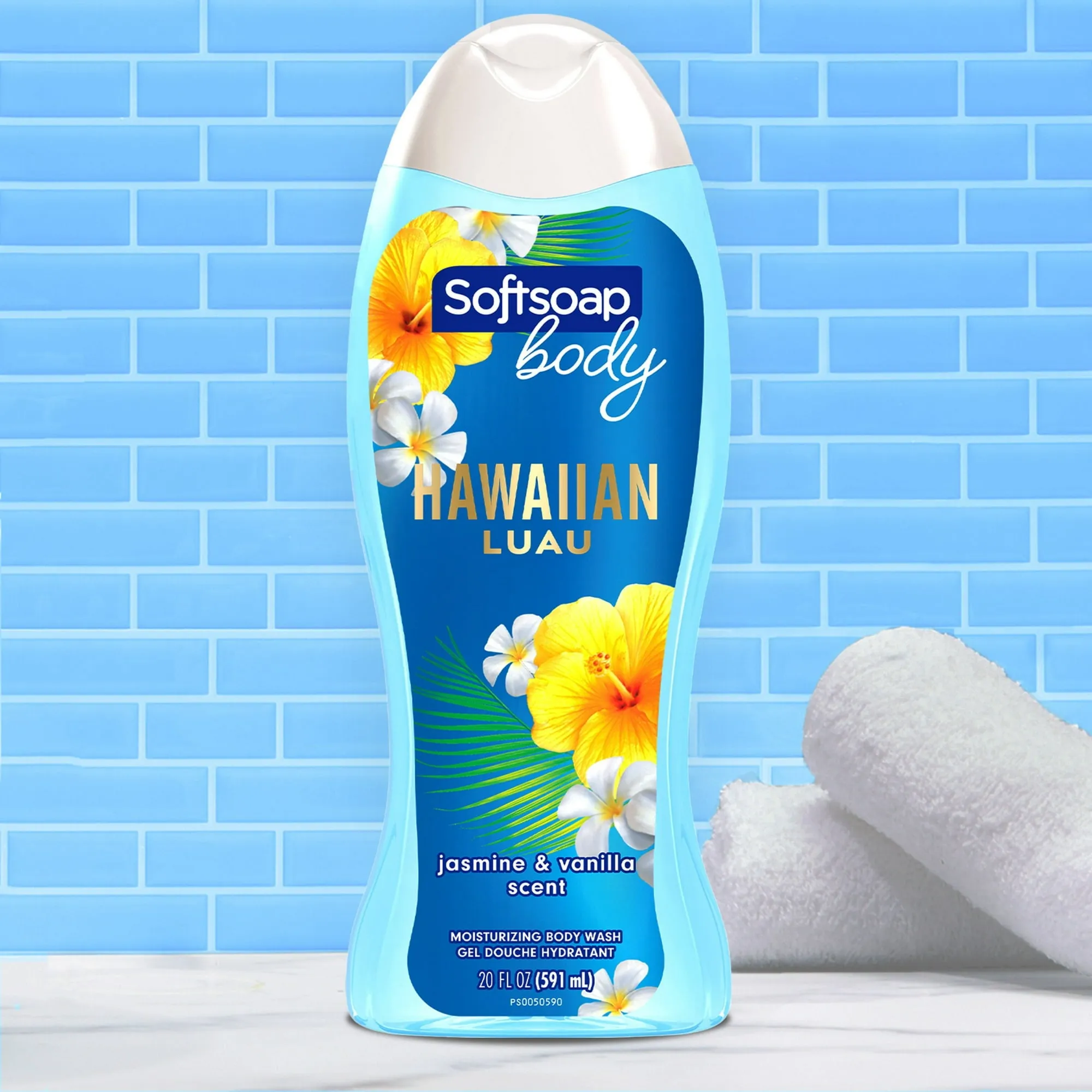 Softsoap Moisturizing Body Wash Hawaiian Luau, Jasmine and Vanilla Scent, 20 oz Bottle