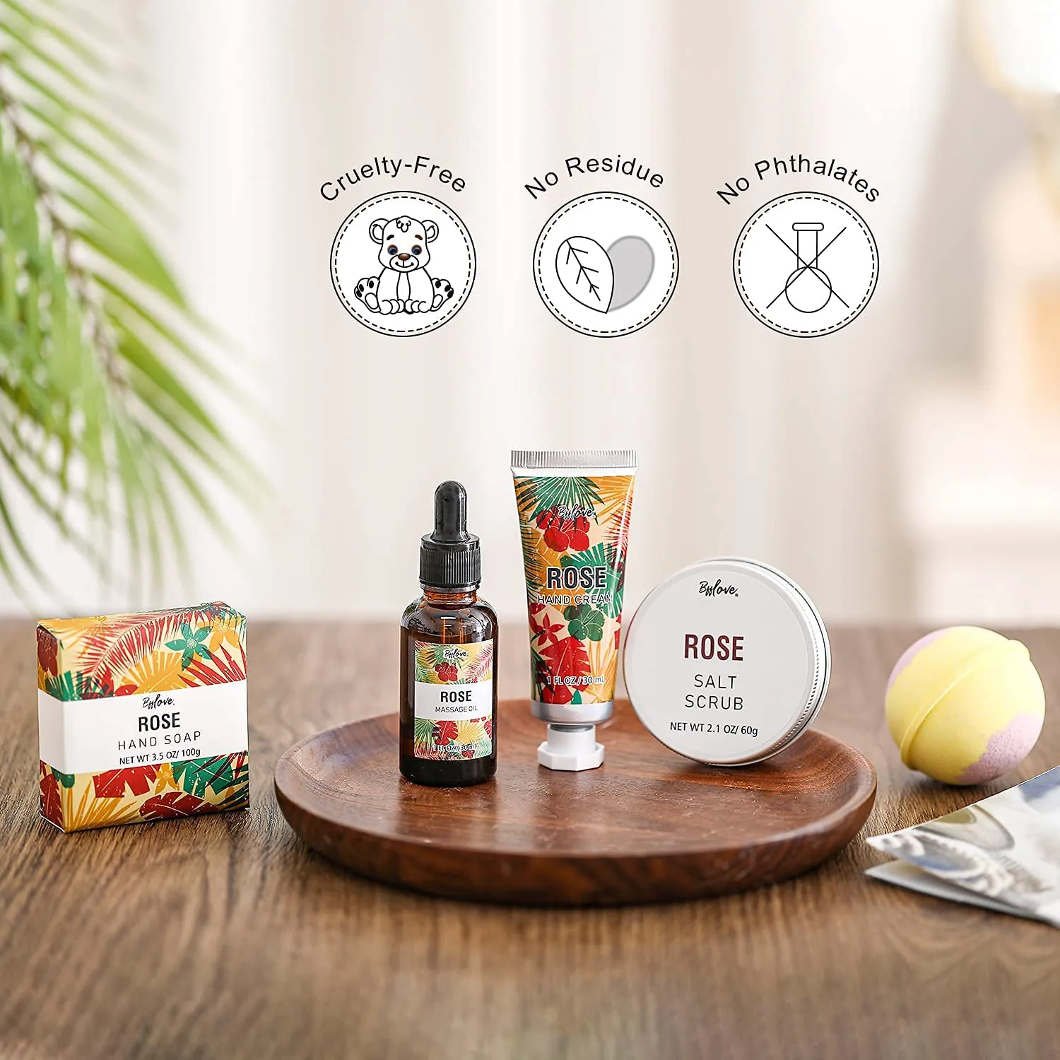 Spa Gifts for Women, Gift Sets for Her with Rose Bath Gift Box, 5 Pc Spa Bath Sets Includes Salt Scrub, Massage Oil, Soap, Bath Bombs, Hand Cream. Best Birthday Gift Baskets for Women