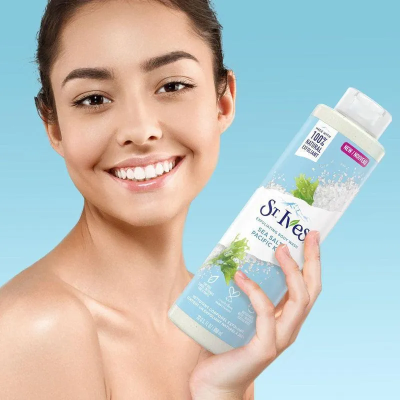 St Ives Exfoliating Body Wash Sea Salt And Pacific Kelp - 473ml