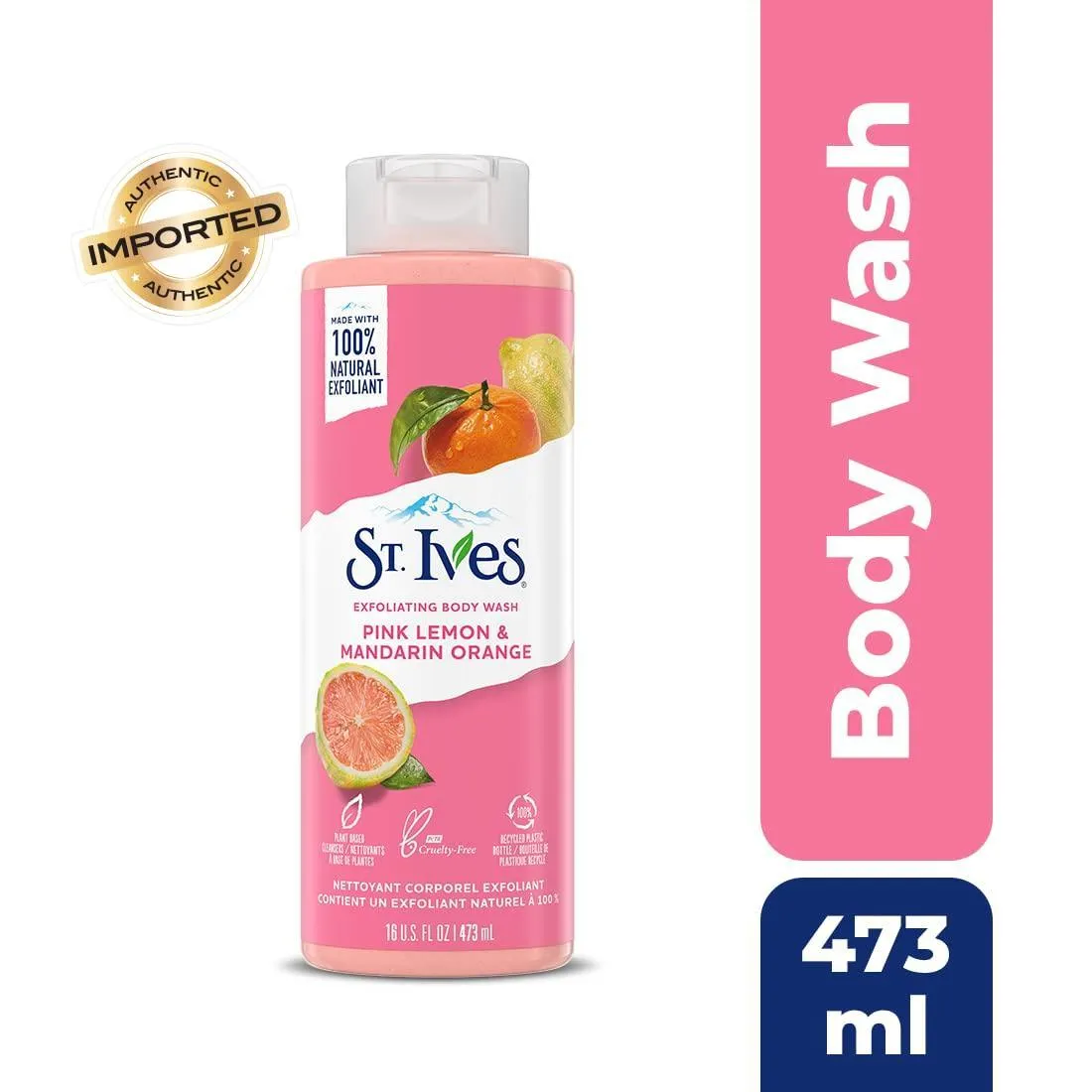 St Ives Pink Lemon & Mandarin Orange Exfoliating Body Wash - 473ml