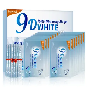Teeth Whitening Strips - Somall 2024 Newest 9D Professional Dental Formula - Enamel Safe Whitening Without The Sensitivity - 14 Treatments with 28 Strips   mouthwash Given*14