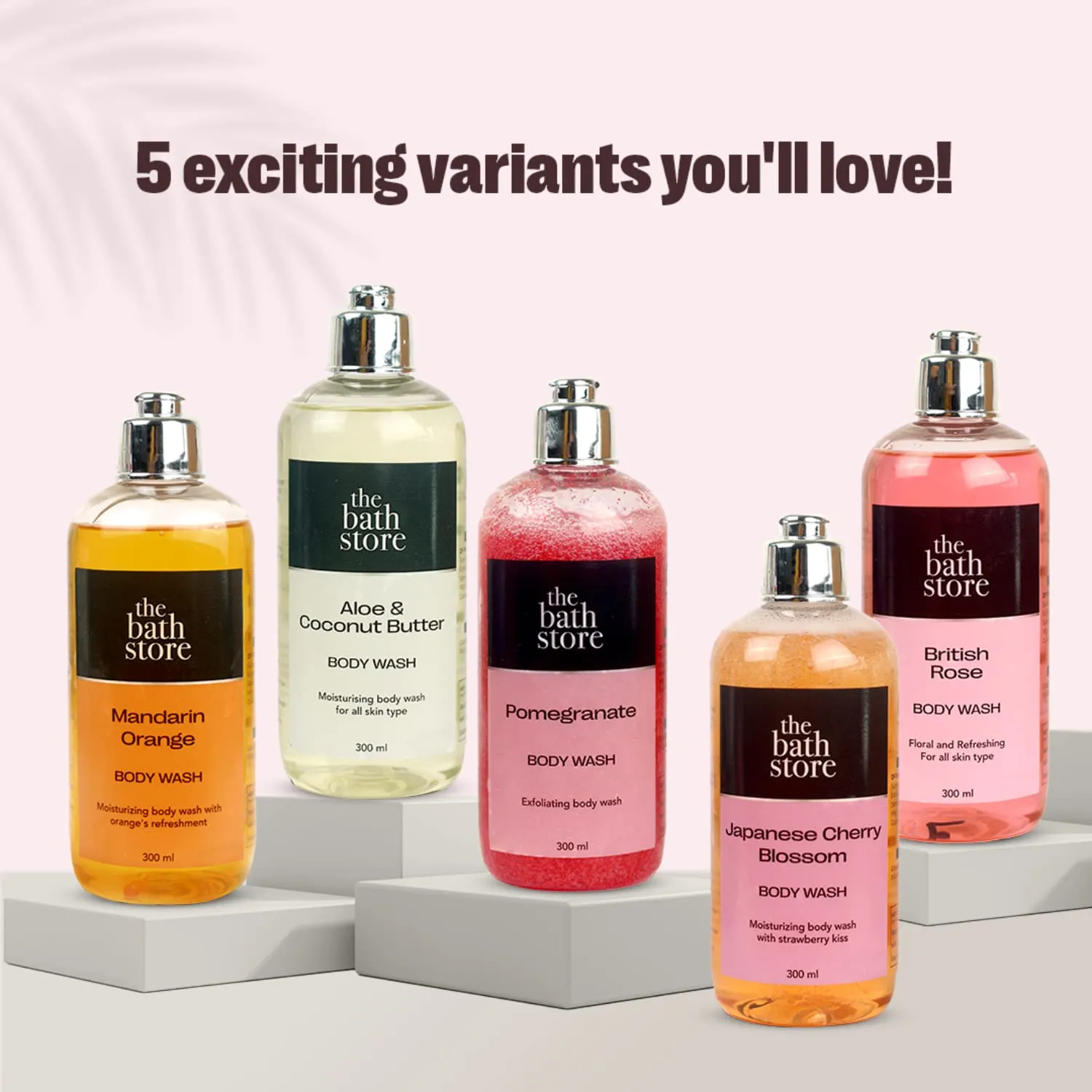 The Bath Store Mandarin Orange Body Wash - Deeply Cleansing | Nourishing Liquid Soap | Men and Women - 300ml (Pack of 5)