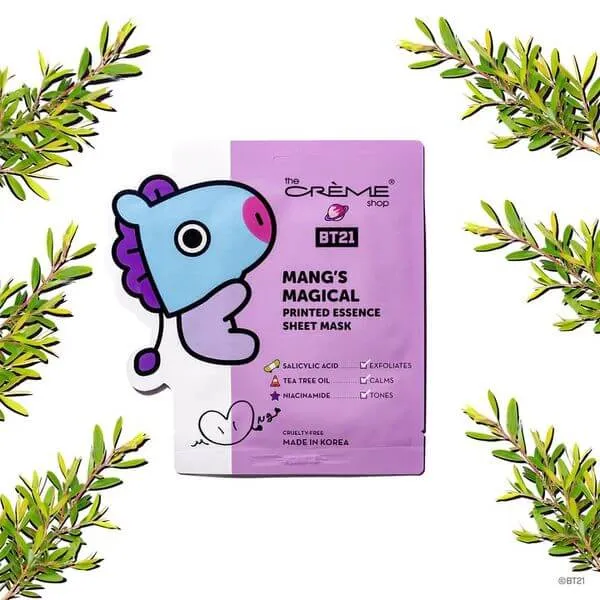 The Creme Shop MANG’s MAGICAL Printed Essence Sheet Mask - Infused with Salicylic Acid, Tea Tree, Niacinamide
