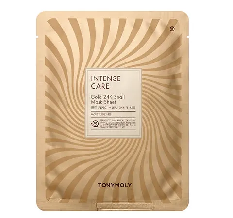 TONYMOLY Intense Care Gold 24 K Snail Mask Sheet 10 Pcs kit مجموعة اقنعة ورقية بهلام الحلزون