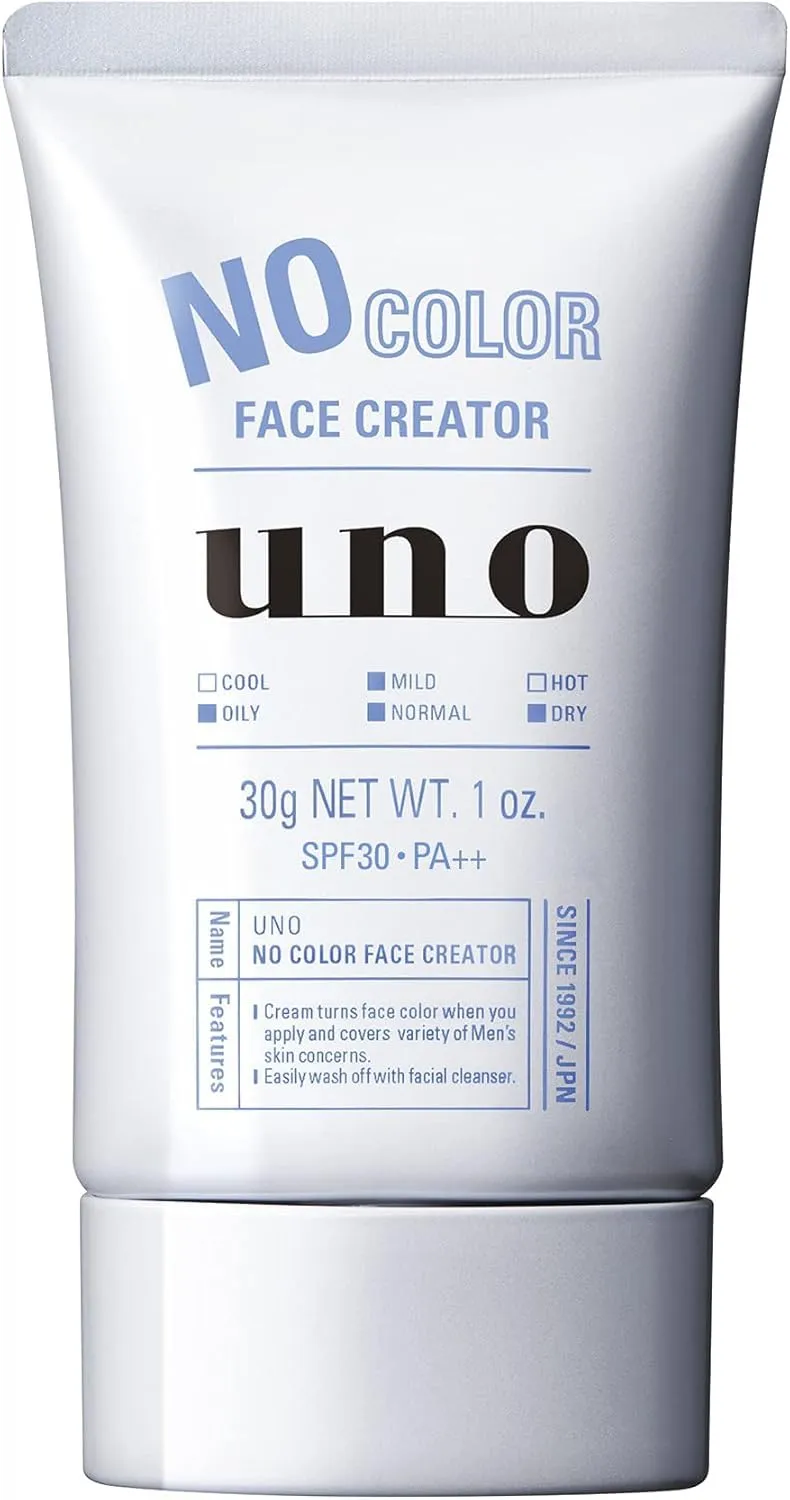 Uno No Color Face Cream for Men BB Cream, SPF 30, PA   