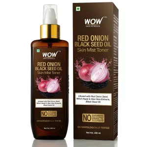 WOW Skin Science Red Onion Skin Mist Toner with Red Onion Seed, Witch Hazel & Aloe Vera Extracts, Black Seed Oil - For All Skin Types - Np Parabens, Silicones, Mineral Oil & Sulphate - 200 ml